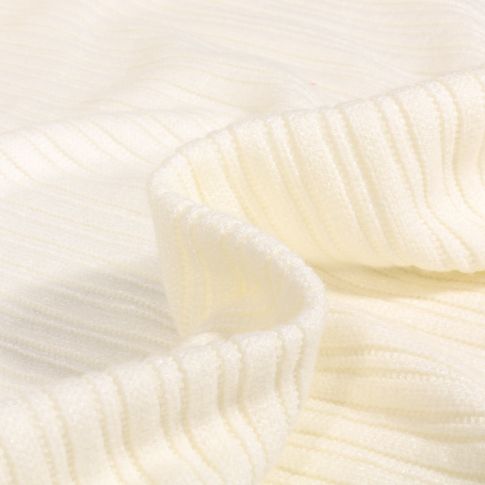 Tissu Maille côtelé Deluxe Elisa uni sur fond Blanc cassé