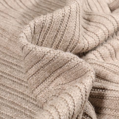 Tissu Maille côtelé épaisse  Elisa uni sur fond Beige