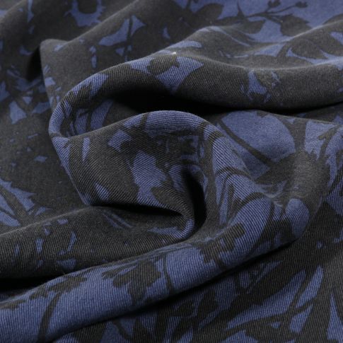 Tissu Tencel Twill Senza sur fond Bleu marine