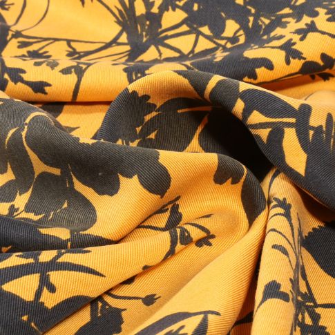 Tissu Tencel Twill Senza sur fond Jaune