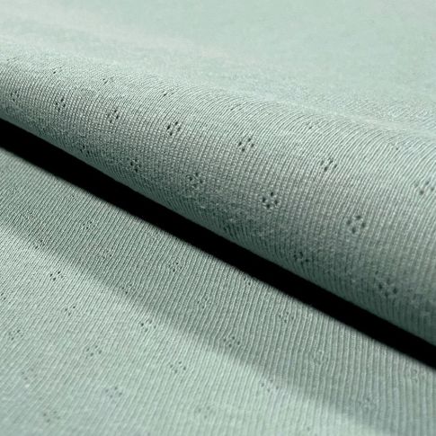 Tissu Jersey Coton ajouré Baby Vert d'eau