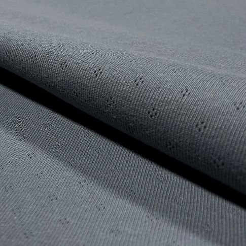 Tissu Jersey Coton ajouré Baby Bleu denim