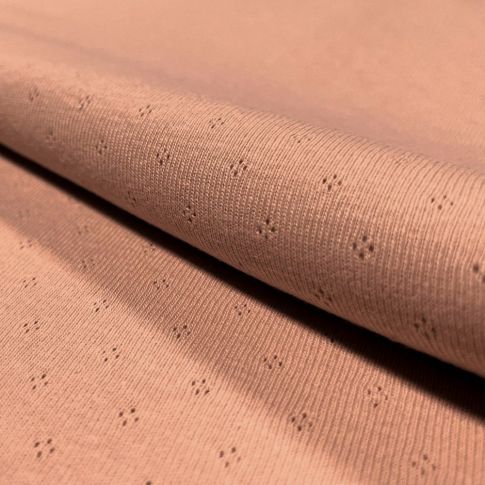 Tissu Jersey Coton ajouré Baby Saumon