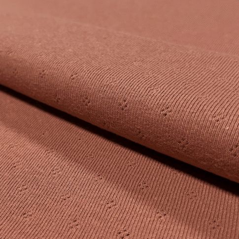 Tissu Jersey Coton ajouré Baby Bois de rose