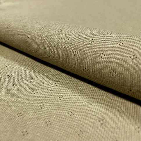 Tissu Jersey Coton ajouré Baby Camel