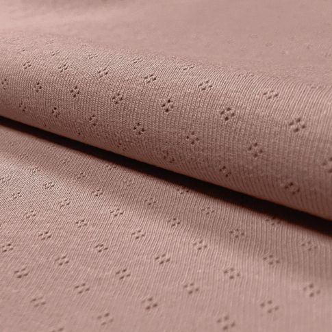 Tissu Jersey Coton ajouré Baby Vieux rose