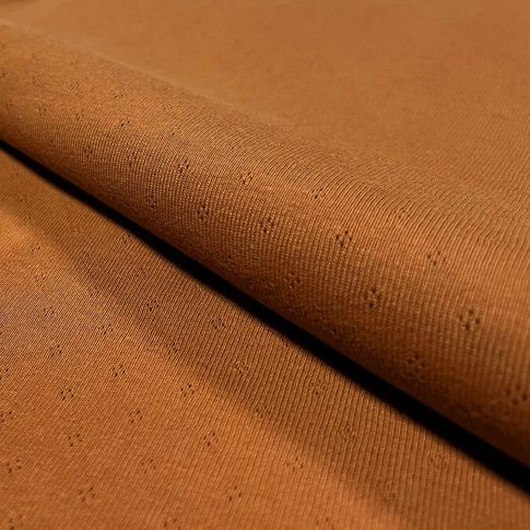 Tissu Jersey Coton ajouré Baby Caramel
