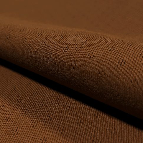 Tissu Jersey Coton ajouré Baby Marron