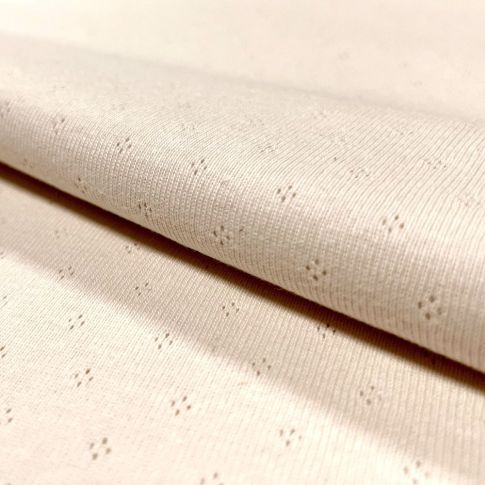 Tissu Jersey Coton ajouré Baby Ecru