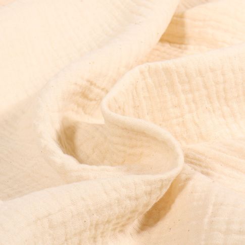 Tissu Double gaze Bio uni Naturel