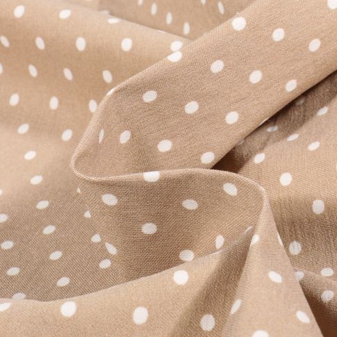 Tissu Bengaline  Dotty sur fond Beige