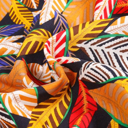 Tissu Viscose Cayla sur fond Noir