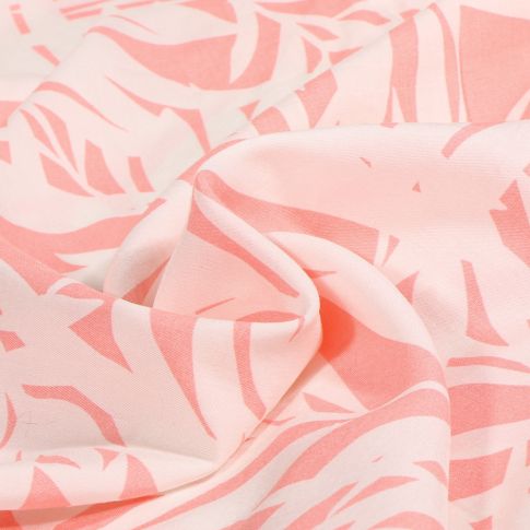 Tissu Viscose Palma sur fond Rose pâle