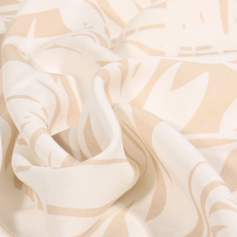 Tissu Viscose Palma sur fond Beige