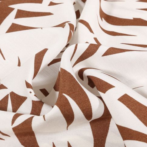 Tissu Viscose Palma sur fond Marron