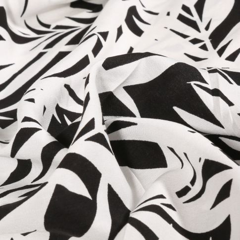 Tissu Viscose Palma sur fond Noir