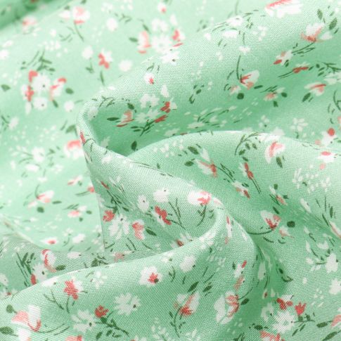 Tissu Viscose Mili sur fond Vert menthe