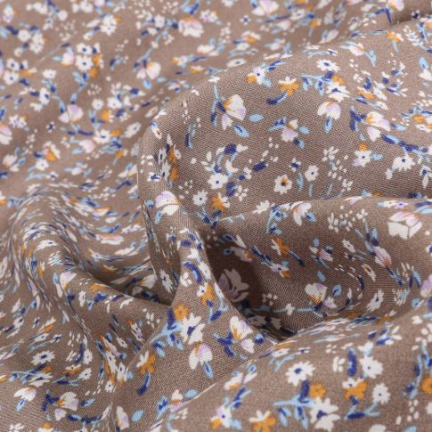 Tissu Viscose Mili sur fond Taupe