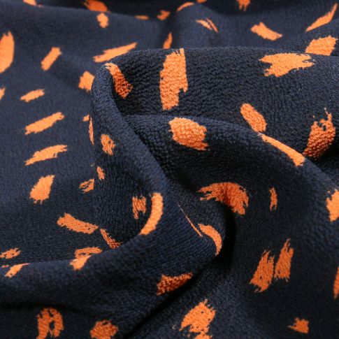 Tissu Crêpe Georgette Denisa sur fond Bleu marine