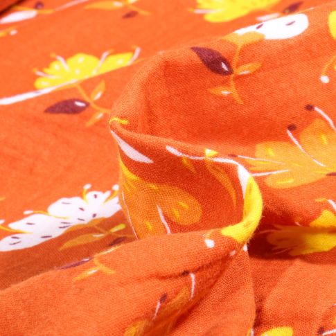 Tissu Double gaze Andréanne sur fond Orange