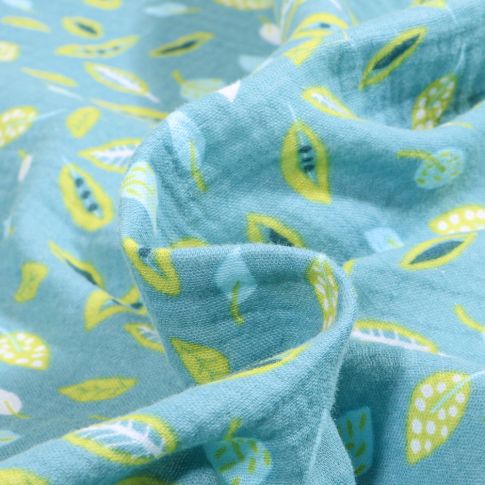 Tissu Double gaze Maelly sur fond Bleu clair