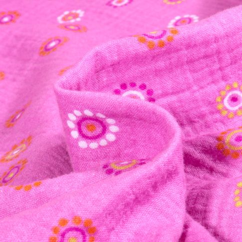 Tissu Double gaze Marissa sur fond Rose fuchsia
