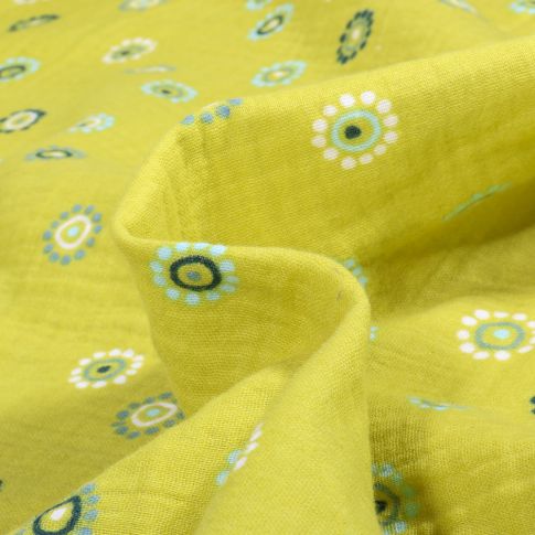Tissu Double gaze Marissa sur fond Vert anis