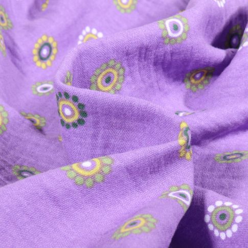 Tissu Double gaze Marissa sur fond Lilas