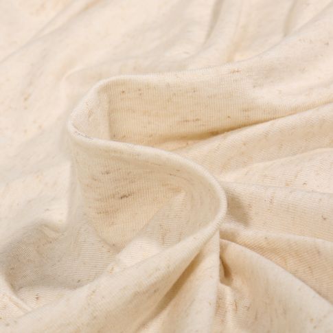 Tissu Jersey Viscose Lin uni Ecru chiné