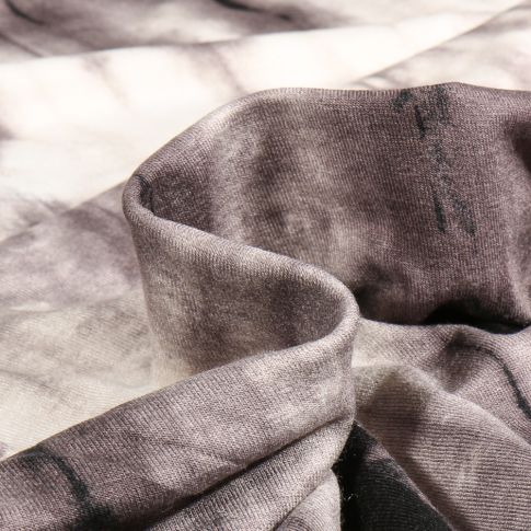 Tissu Jersey Viscose  Tye and dye Dorina sur fond Gris