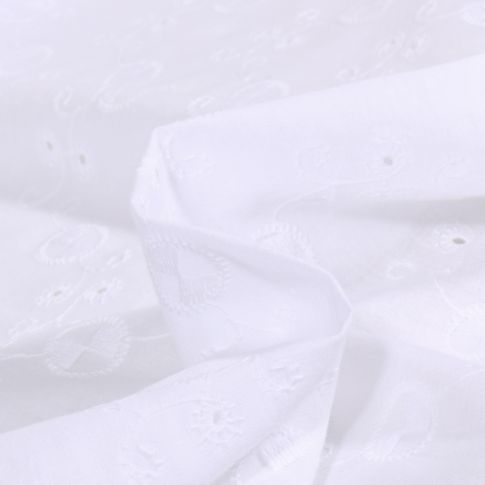 Tissu Broderie anglaise Aleksandra Blanc