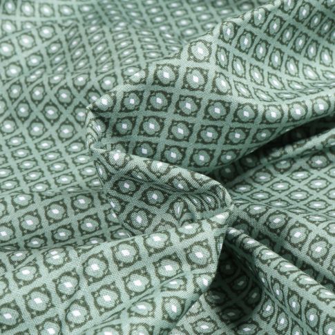 Tissu Coton imprimé Mille fleurs sur fond Vert menthe