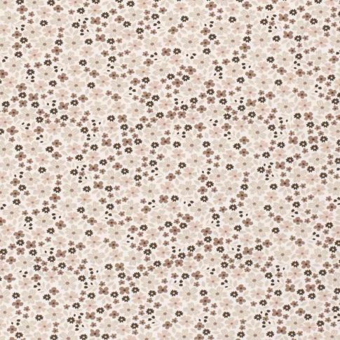 Tissu Jersey stretch fleurs Floriane sur fond Blanc