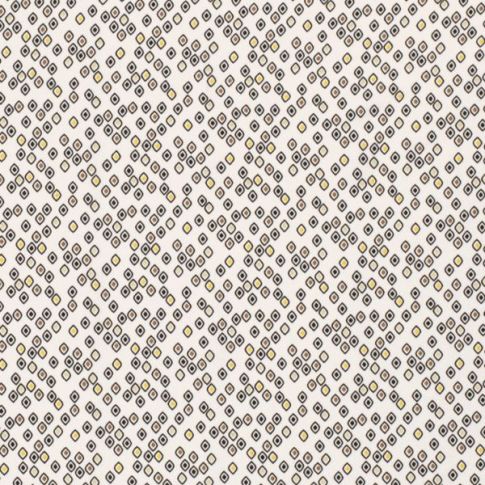 Tissu Viscose imprimé Diamonds sur fond Blanc