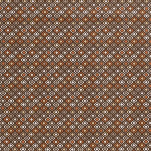 Tissu Popeline de Coton Abstrait Albo sur fond Marron