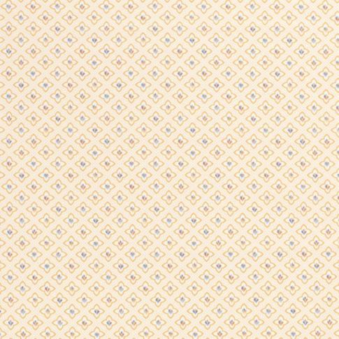 Tissu Coton imprimé Zallie sur fond Ecru