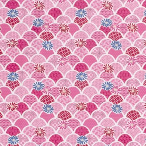 Tissu Coton imprimé Tilda sur fond Rose