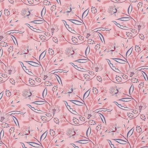 Tissu Coton imprimé Elias sur fond Rose clair