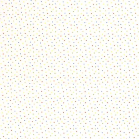 Tissu Coton imprimé Pois colorés sur fond Blanc