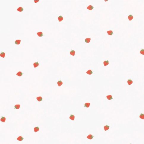 Tissu Coton imprimé Fraises Stra sur fond Blanc