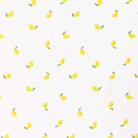 Tissu Coton imprimé Citrons jaunes Tia sur fond Blanc