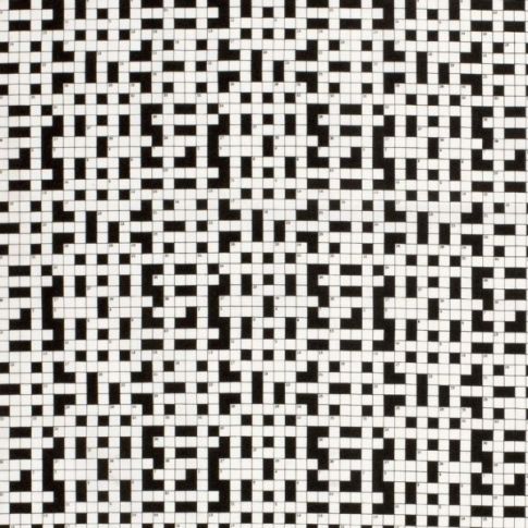 Tissu Coton imprimé Puzzle noir sur fond Blanc