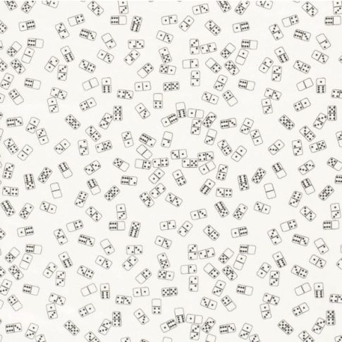 Tissu Coton à colorier Arty Domino noir sur fond Blanc
