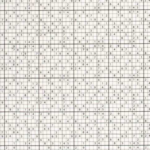 Tissu Coton à colorier Sudoku noir sur fond Blanc