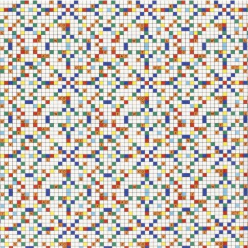 Tissu Coton imprimé Puzzle coloré sur fond Blanc