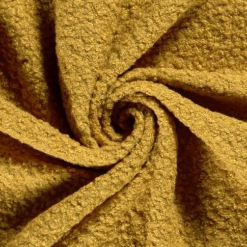 Tissu Lainage bouclette uni Moutarde