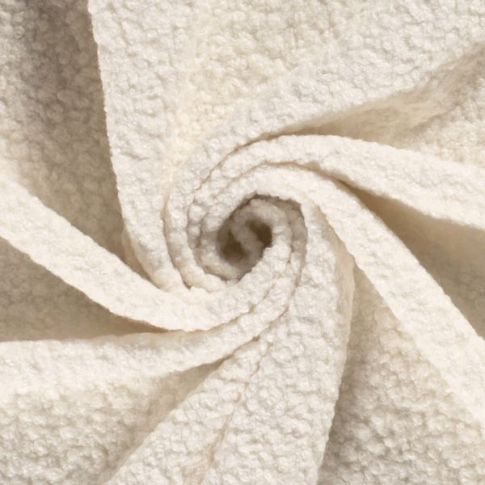 Tissu Lainage bouclette uni Ecru