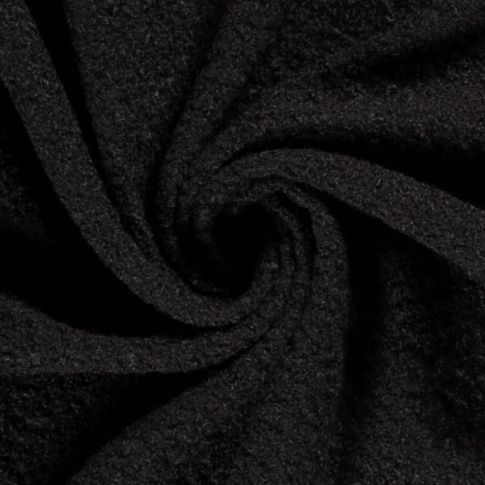 Tissu Lainage bouclette uni Noir