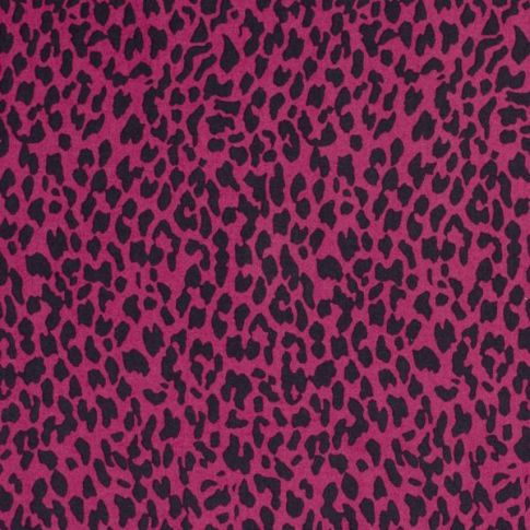 Tissu Viscose Twill Panther Joran sur fond Rose fuchsia