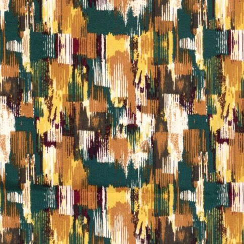 Tissu Crêpe stretch Otton abtraits sur fond Vert foncé